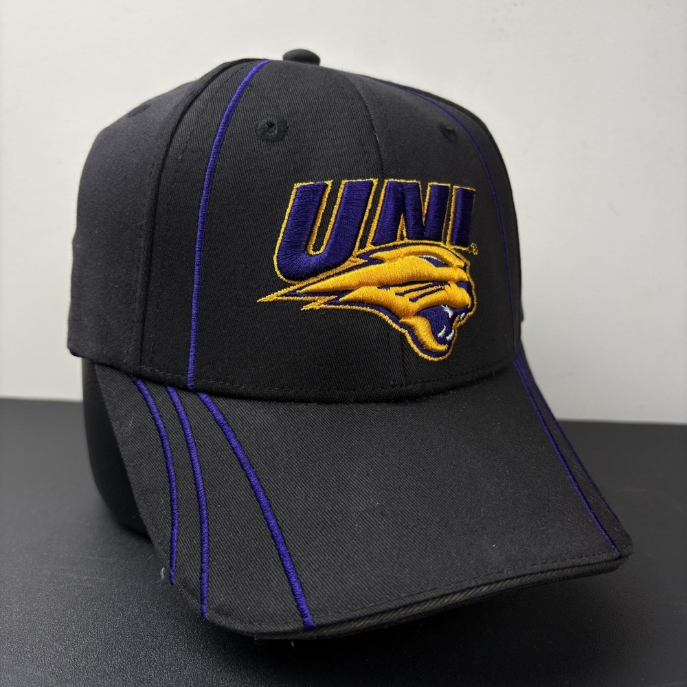 UNI Northern Iowa Panthers Franchise Fitted Hat OSFA Black Purple Adjustable Cap